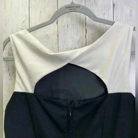 H&M dress size 12 detail back black/white form fitting - Picture 4 of 11